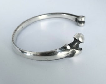 Silber Skelett Armband, Punk dunkel Schmuck, Knochen Armband Sterling Silber, Memento Mori Schmuck, oxidierter Silber Gothic Schmuck