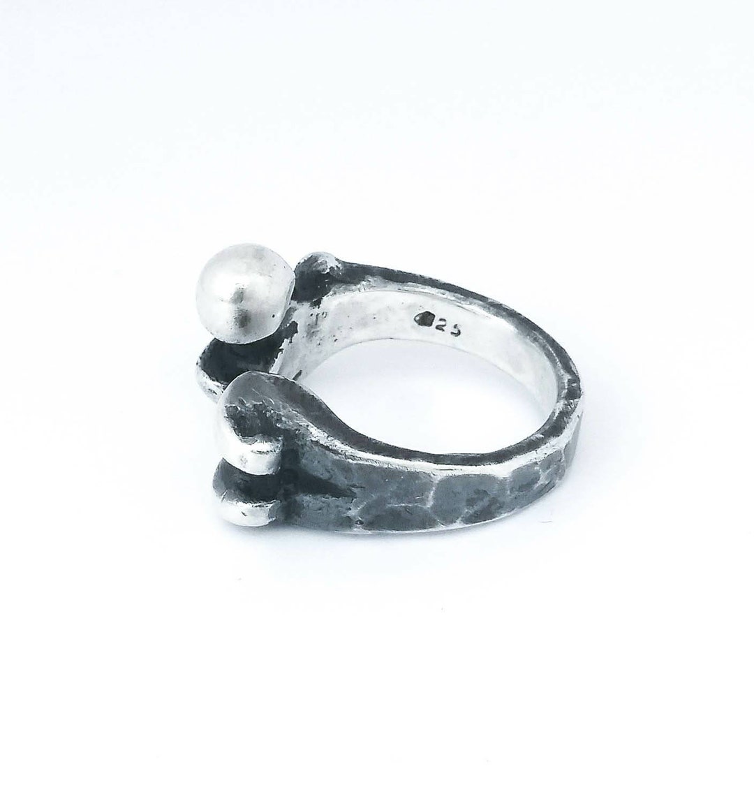Gothic Bone Silver Ring, Silver Bone Adjustable Ring, Femur Bone Ring ...