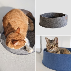 Washable cat bed / Warm felt cat nest / Modern cat bed/ Gift for cat lovers / Made of felt derived from the recycling of plastic bottles