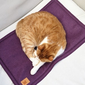 Lit de jour pour chat en feutre - Plusieurs couleurs / Tapis minimaliste lavable pour animal de compagnie / Intérieur - Extérieur / Matériaux recyclés (60 CM X 40 CM)