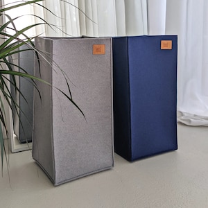 Grande boîte de rangement / Grand panier de rangement pour chambre de bébé, bureau à domicile ou armoire / Corbeille en feutre / Feutre issu du recyclage de bouteilles en plastique