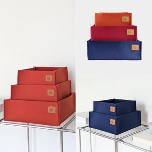 Boîte de rangement en feutre - Nouvelles couleurs et design / Panier de rangement / Organiseur de boîte à étagères / Feutre issu du recyclage de bouteilles en plastique