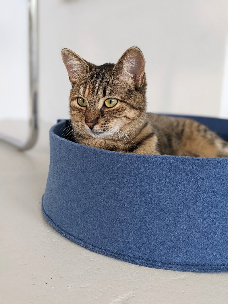Washable cat bed / Warm felt cat nest / Modern cat bed/ Gift for cat lovers / Made of felt derived from the recycling of plastic bottles