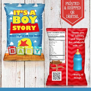Its A Boy Story Chip Bags - Chip Bags - Boy Story Party - Its A Boy - Boy Story Favors - Its A Boy Story baby shower - Boy Story Baby Shower