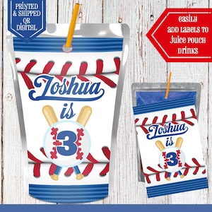 Baseball Juice Pouch Etiketten - Saft Etiketten - Baseball Party - Baseball Geburtstag - Geburtstag Gefälligkeiten - Baseball Gastgeschenke - Sport Gastgeschenke