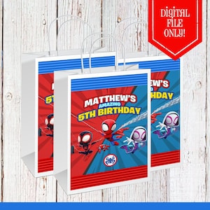 Spidey and his Friends Party Bag - Gift Bags - Spidey Party - Spidey and his Amazing Friends - Spidey Birthday - Spidey Favors - Party Bags