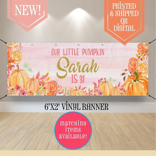 Pumpkin Banner - Our Lil Pumpkin - Lil Pumpkin Banner - Pumpkin Party - Pumpkin Birthday - Lil Pumpkin - Happy Birthday Sign - Pumpkin Favor