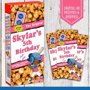 Rosa Softball Cracker Jacks - Softball - Softball Party - Softball Gastgeschenke - Softball Geburtstag - Firmen Gastgeschenke - Softball Süßigkeiten Gastgeschenke -