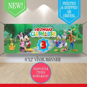 Mickey Mouse Clubhaus Banner - Mickey Mouse - Mickey Mouse Geburtstagsbanner - Mickey Party - Happy Birthday Schild - Mickey