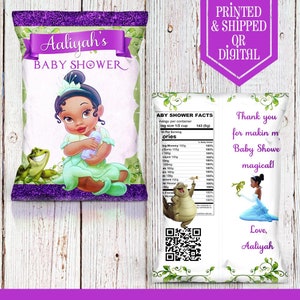 Princess Tiana Baby shower Chip Bag - Chip Bag - Princess Tiana Party - Princess Tiana Favors - Baby Tiana Favors - Baby Tiana Baby Shower