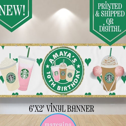 Starbucks Birthday Banner Coffee Starbucks Birthday Banner - Etsy