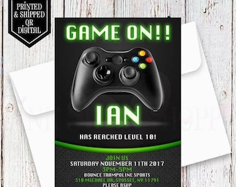 Game On Invitation  - Custom Invitation  - Game On Invite - Gamer Party - Video Game Party - Game On Birthday - Gamer Invite - Game On