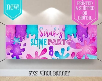 Slime Birthday Banner  - Birthday Banner  - Slime Party - Birthday Sign - Birthday Girl - Slime Birthday - Happy Birthday Sign -Slime Favors