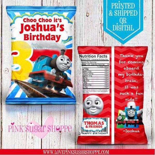 Thomas the Train Chip Bag  - Chip Bags  - Thomas - Train Party - Thomas the Train Favors - Thomas Party - Thomas the Train - Train Favors