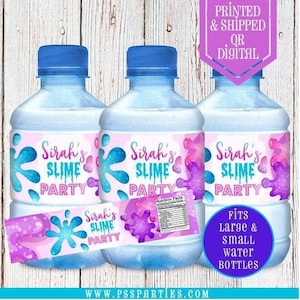 Slime Water Bottle Labels  - Water Label  - Slime Party - Slime Birthday - Slime Party Favors - Slime - Pink Slime - Purple Slime - Glitter