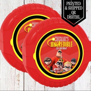 Incredibles Bubblegum Tape Labels  - Candy Labels  - The Incredibles Party - The Incredibles Birthday - The Incredibles Favors - Incredibles