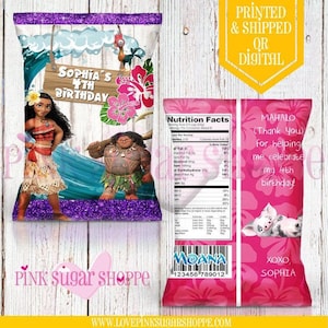 Moana Chip Beutel - Chip Beutel - Baby Moana Party - Baby Moana Geburtstag - Baby Moana Gastgeschenke - Inselparty - Moana Party - Moana Gastgeschenke