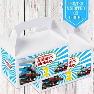 Thomas the Train Favor Box  - Gable Box  - Thomas the Train Party - Thomas the Train Birthday - Train Party Favors - Thomas Party Bag