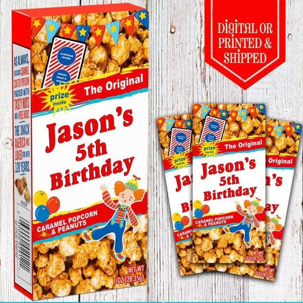 Circus Cracker Jacks  - Circus  - Circus Party - Circus Favors - Circus Birthday - Corporate Favors - Carnival Party - Circus Peanuts