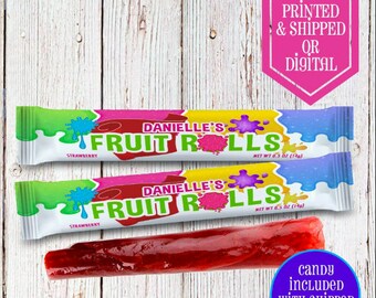 Rainbow Slime Fruit Roll Favors  - Candy Favors  - Slime Party - Slime Birthday - Happy Birthday Favors - Slime Favors - Slime - Slime candy