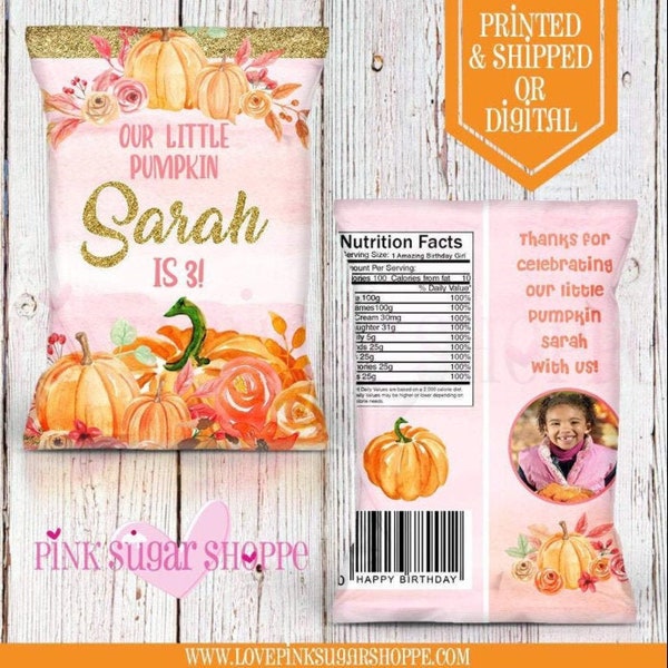 Pumpkin Chip Bags - Chip Bags - Pumpkin Party - Pumpkin Birthday - Pumpkin Favors - Our Little Pumpkin - Lil Pumpkin - Pumpkin Favor Bags