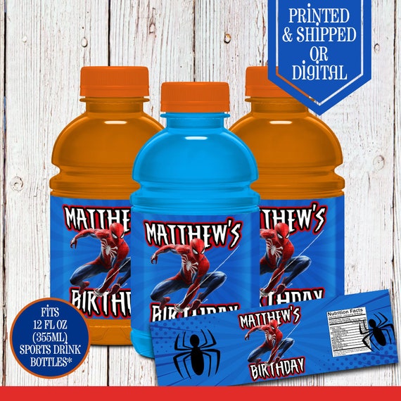 Spiderman Bottle Labels Drink Labels Spiderman Party Spiderman Birthday  Spiderman Favors Water Label Spiderman Theme Superhero 