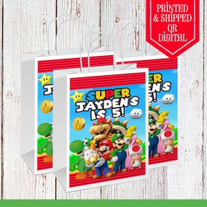 Torby na przyjęcie Mario & Friends - Torby na prezenty - Super Mario Party - Super Mario - Urodziny z grami wideo - Upominki Super Mario - Torby na prezenty - Torby na prezenty