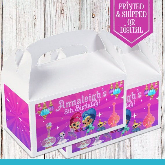 Shimmer and Shine Favor Box Gable Box Shimmer and Shine | Etsy