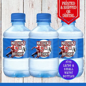 Spiderman Water Bottle Labels - Chip Bags - Spiderman Party - Spidereman Birthday - Spiderman Favors - Spiderman Labels - Water Labels