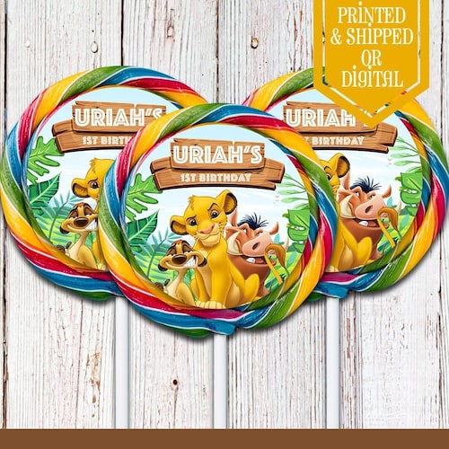 Lion King Lollipop Label Candy Labels Lion King Party Etsy