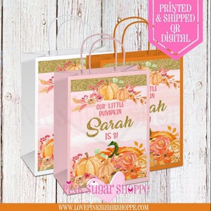 Pumpkin Party Bags - Gift Bags - Pumpkin Party - Lil Pumpkin - Pumpkin Birthday - Pumpkin Favors - Favor Bags - Party Bags - Little Pumpkin
