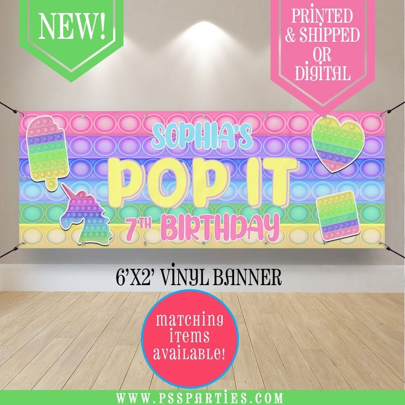 Pop It Banner  Pop It  Pop It Birthday Banner  Pop It image 0