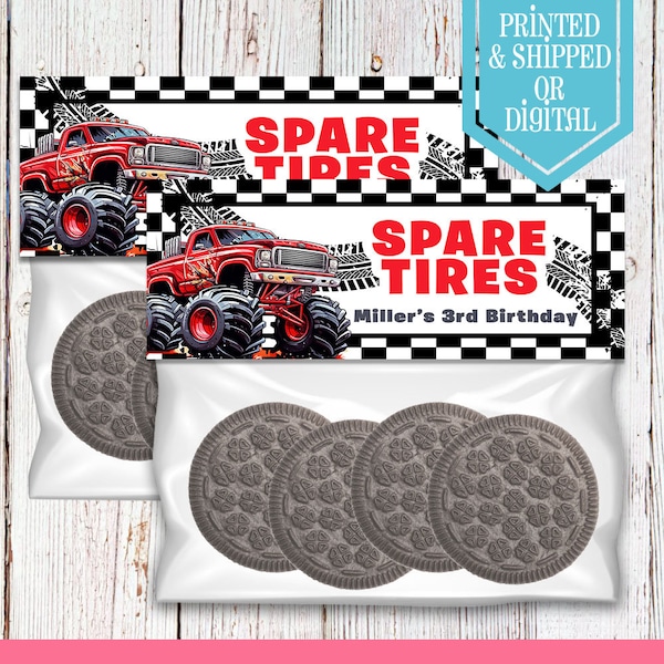 Spare Tire Bag Topper - Bag Toppers - Race Car Party - Race Car Birthday - Monster Truck Favors - Race Car Favors - Two Fast - Bag Topper