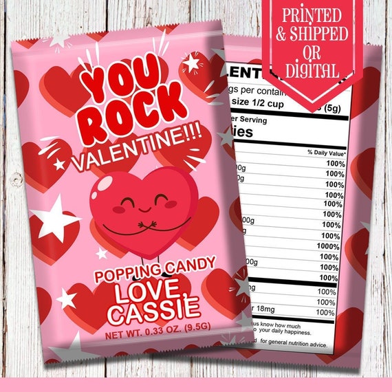 Valentine You Rock Popping Candy Etichette di caramelle San