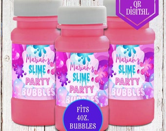 Slime Bubble Labels - Bubble Labels  - Slime Party - Slime Birthday - Slime Party Favors - Slime Labels - Glitter Slime - Pink Slime - Slime