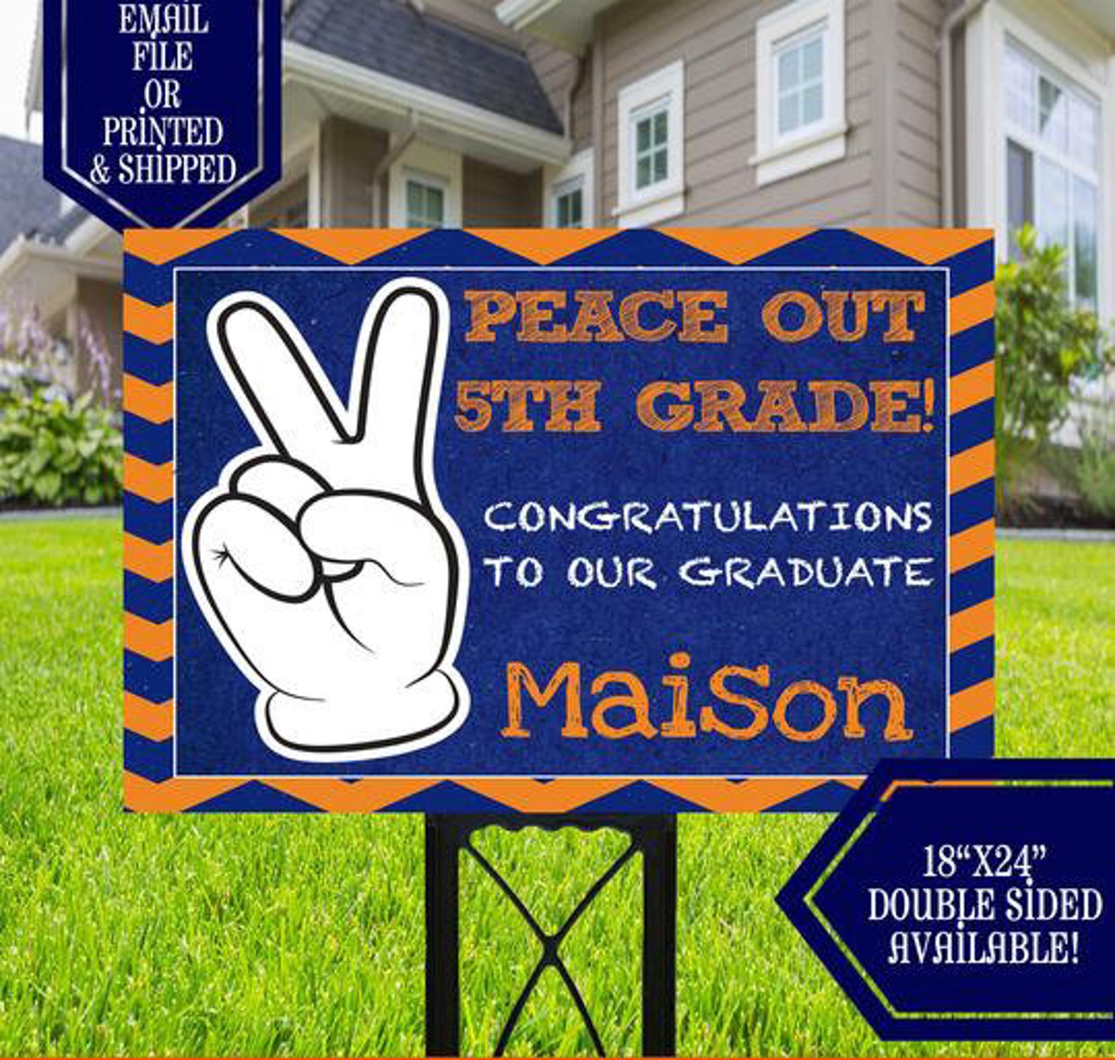 Middle School Yard Sign Middle School Graduation 5th Grade Etsy