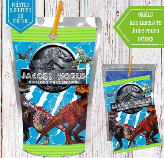 Jurassic Park Juice Pouch Labels Juice Labels Jurassic - Etsy