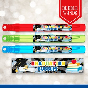Graduation Bubble Wand Labels - Graduation Labels - Kindergarten Graduation - Pre School Graduation - Graduation Favors - Instant download