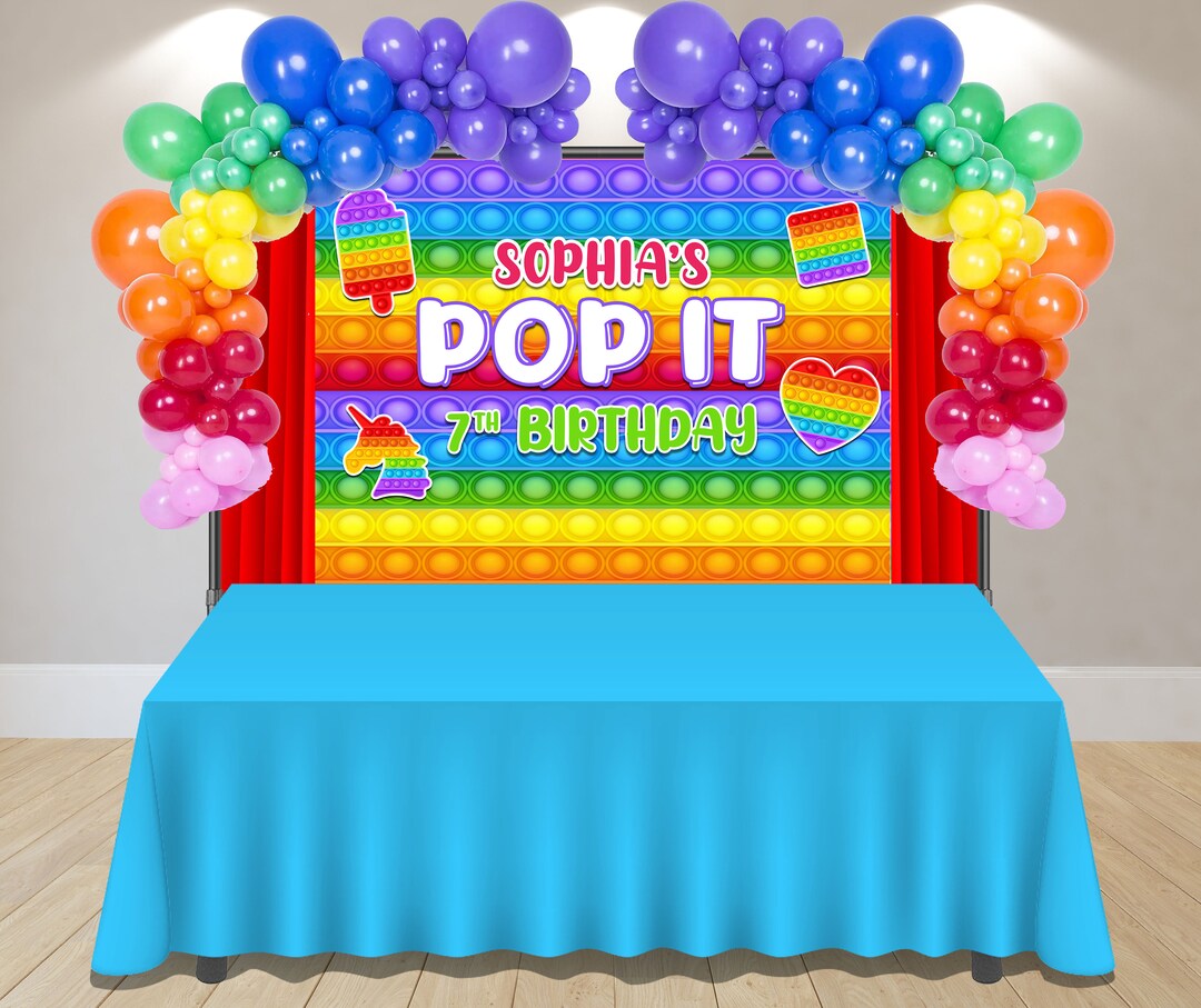 Rainbow Pop It Backdrop Pop It Pop It Party Fidget Toy - Etsy