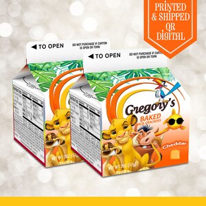 Lion King Goldfish Crackers Carton Labels - Chip Bag - Goldfish Crackers - Lion King Party - Goldfish Favors - Goldfish Labels - Class Party