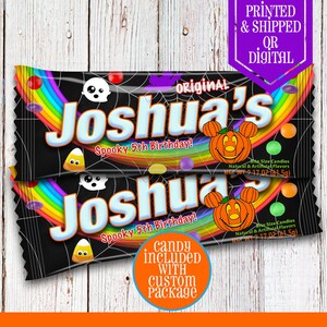 Mickey Mouse Halloween Rainbow Candies - Candy Labels - Mickey Mouse Halloween Party - Mickey Mouse Halloween Birthday - Mickey Mouse Favors