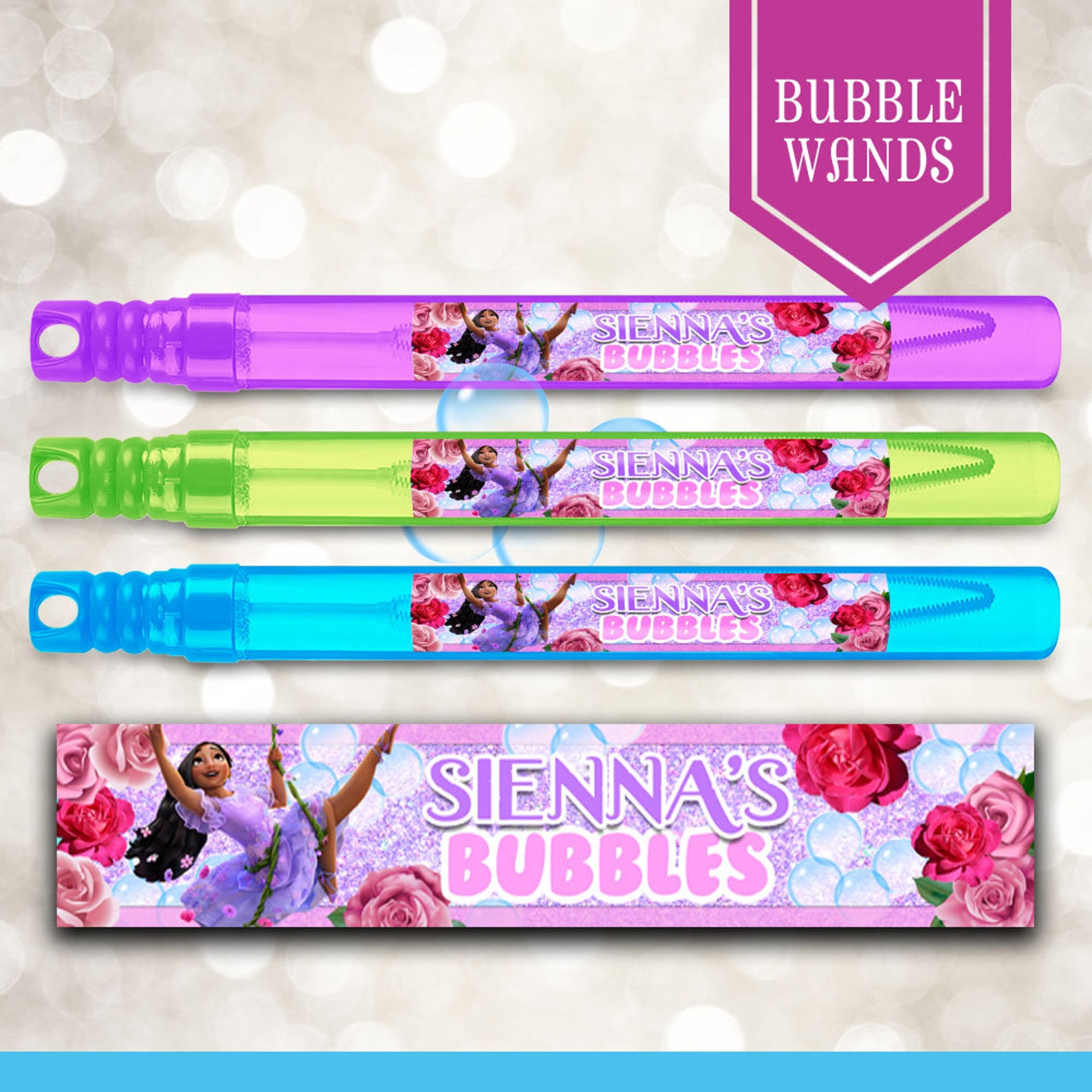 ENCANTO ISABELA Bubble Wand Labels Bubble Favors Encanto Etsy