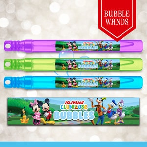 Mickey Mouse Club House Bubble Wand Labels - Bubble Favors - Mickey Mouse Party - Mickey Mouse Birthday - Mickey Mouse Favors - Mickey Mouse