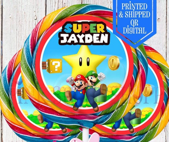 Super Mario Lollipop Labels Candy Labels Super Mario Party Super Mario  Birthday Super Mario Favors Mario and Luigi Candy Favors -  Hong Kong