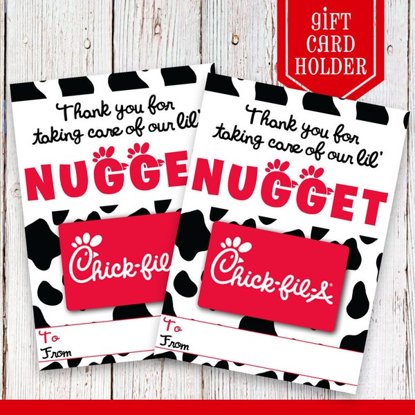 Titular de la tarjeta de regalo Chick-Fil-A - Favores de Navidad - Titular de la tarjeta de regalo Chick-Fil-A - Regalo del maestro - Apreciación de los maestros - Descarga instantánea