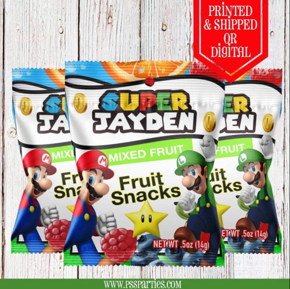 Super Mario Fruit Snacks Fruit Snacks Super Mario Party Etsy