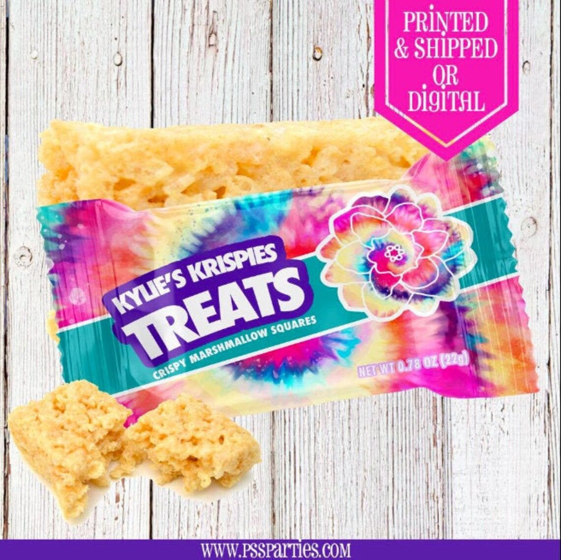 Tie Dye Rice Krispie Treats Chip Bags Tie Dye Party Etsy