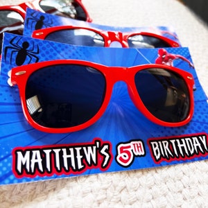 Spiderman Sunglasses Favors - Sunglasses - Spiderman Party - Spiderman Birthday - Spiderman Party - Spiderman Favors - Superhero Party - Web