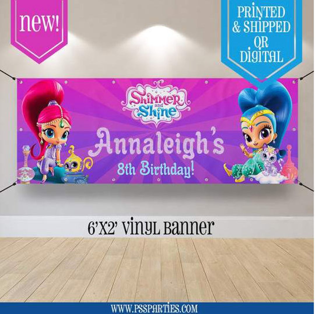 Shimmer and Shine Banner Birthday Banner Shimmer and Shine Party ...