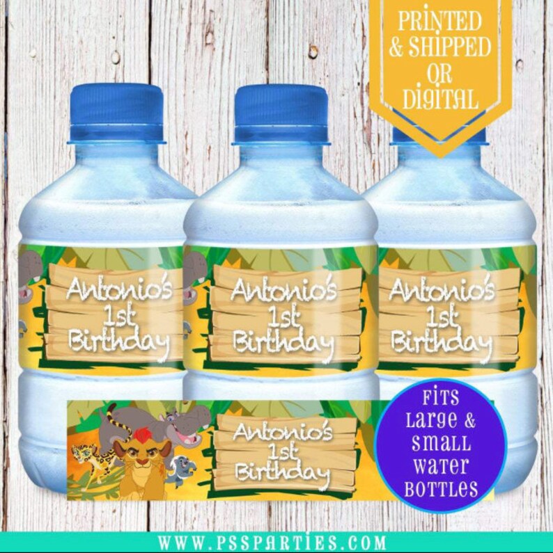 Lion Guard Water Bottle Labels Chip Bags Lion Guard Party - Etsy